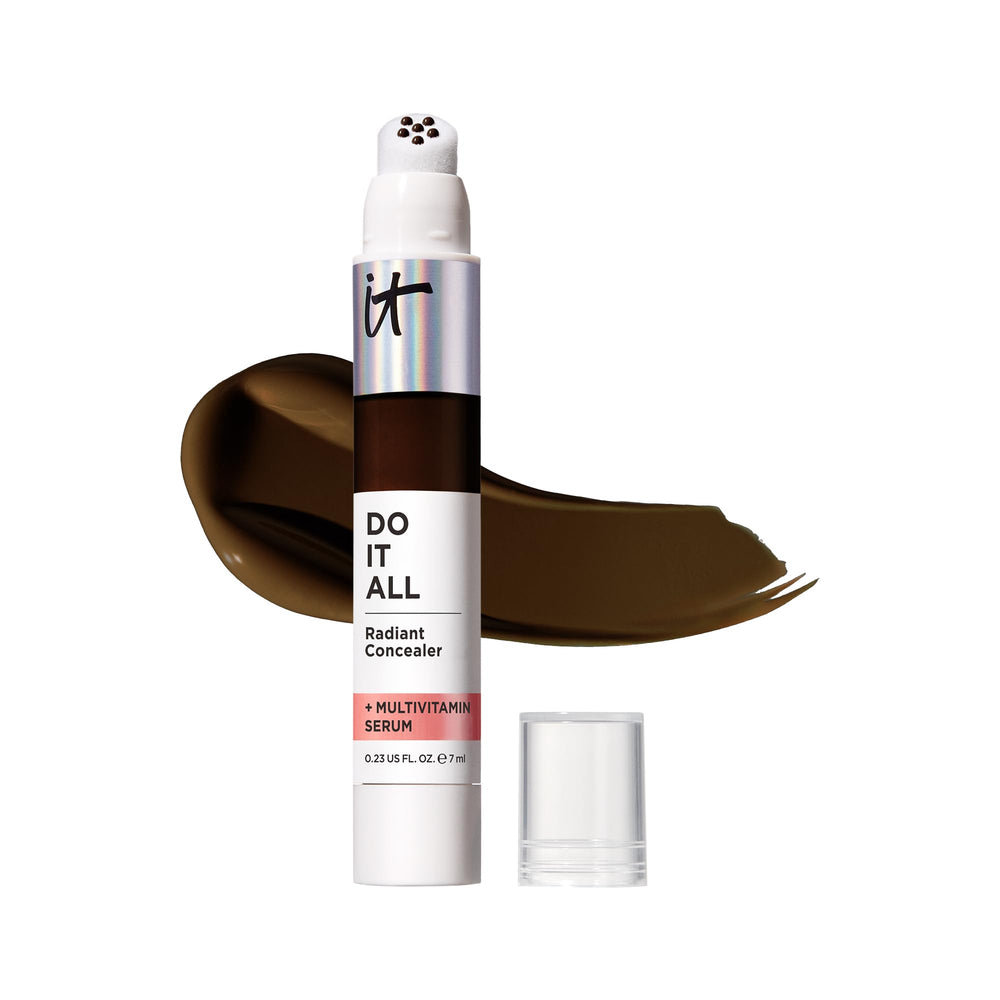 IT Cosmetics Do It All Radiant Concealer tube close-up shows hydrated texture