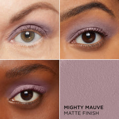 IT Cosmetics Superhero No-Tug Shadow Stick Mighty Mauve swatch on arm shows crease-resistant color.