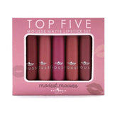 Italia Deluxe packaging and branding for the Top Five Mousse Matte Lipstick Set.