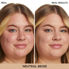 Bye Bye Redness tinted cream swatch demonstrates seamless blend for even skin.