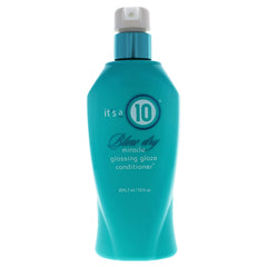 Its 10 Haircare Miracle Blow Dry Glossing Conditioner bottle for explosive shine.
