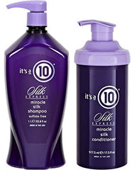 It's a 10 Haircare Miracle Silk Duo bottle shot for silky shine and easy detangling.