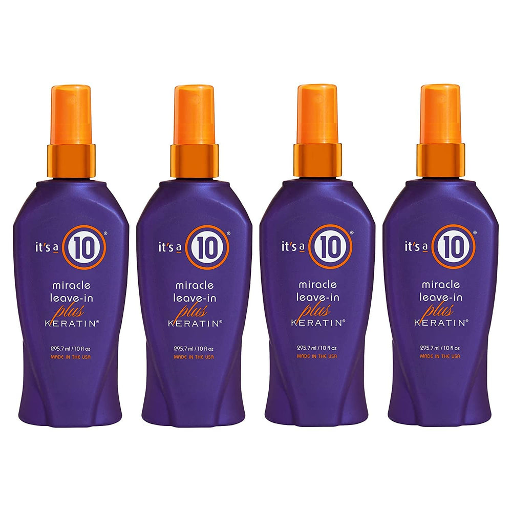 It's a 10 Haircare Miracle Leave-In Keratin Spray bottle for detangling and smoother styling.