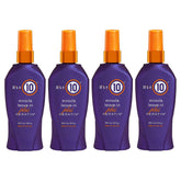 It's a 10 Haircare Miracle Leave-In Keratin Spray bottle for detangling and smoother styling.