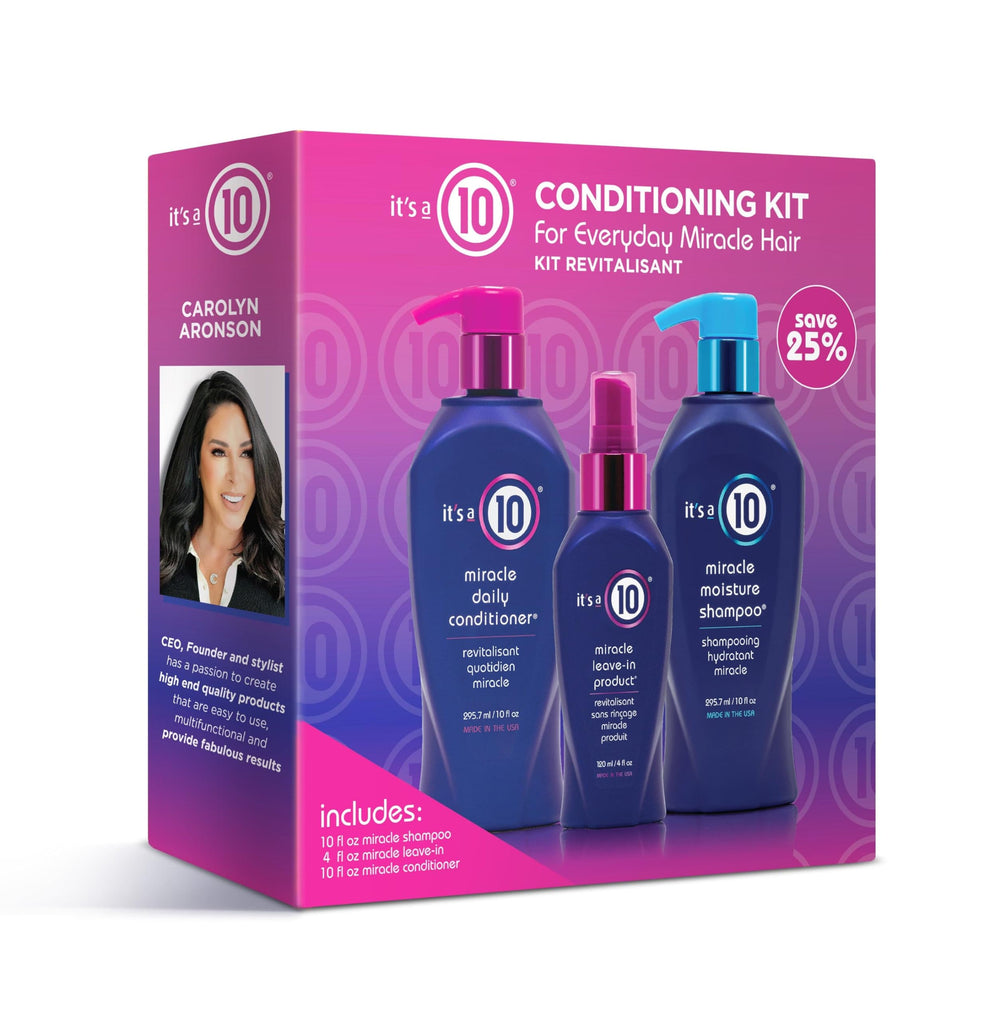 Its a 10 Miracle Conditioning Trio Kit for salon-ready hair and easy styling