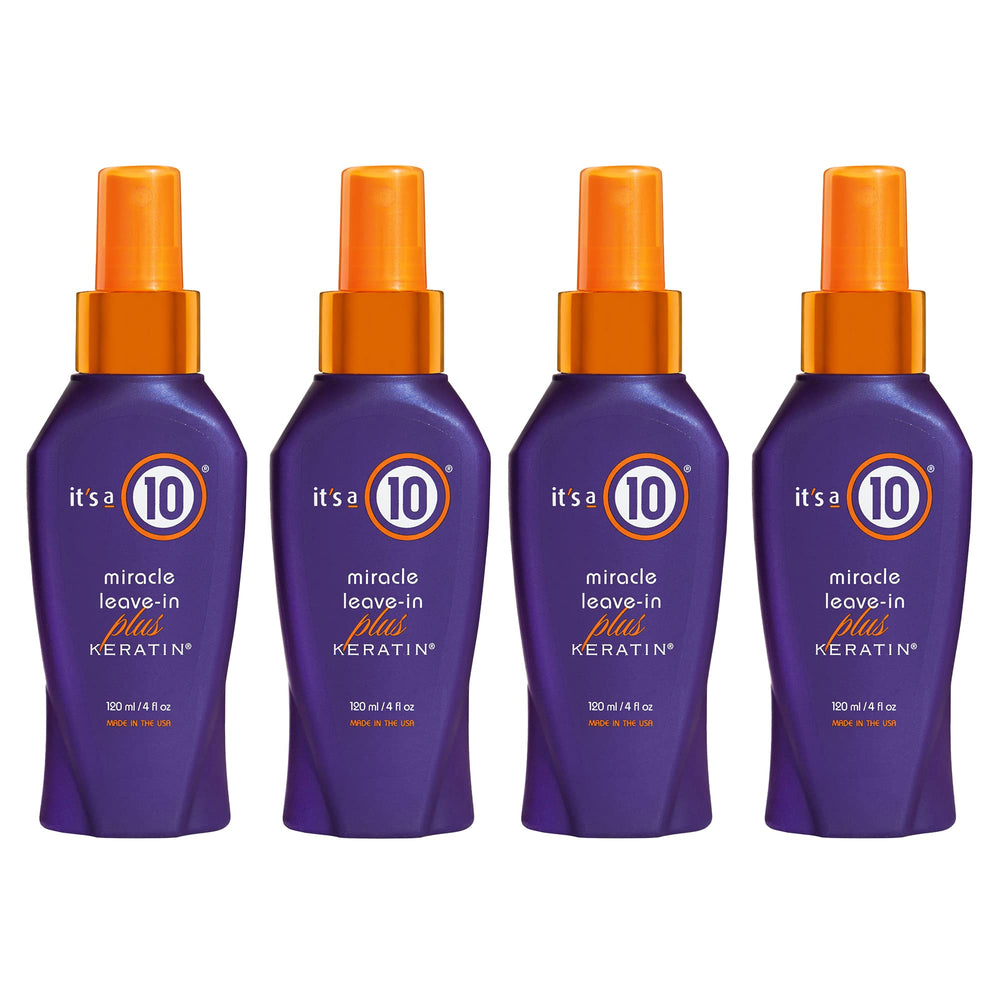 It's a 10 Miracle Leave-In Plus Keratin Spray bottle pour helps tame frizz