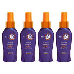 It's a 10 Miracle Leave-In Plus Keratin Spray bottle pour helps tame frizz