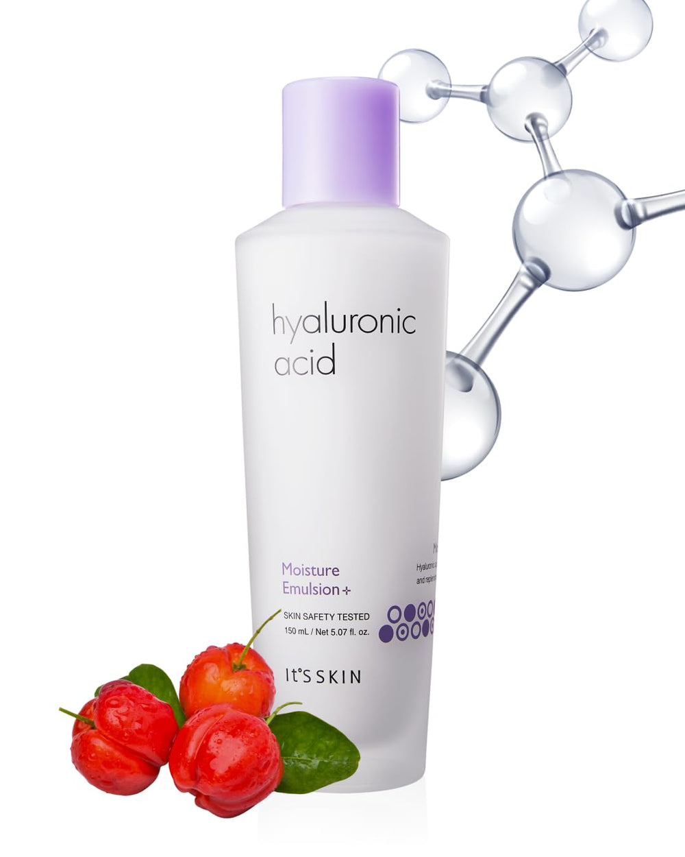 It'S SKIN Hyaluronic Acid Moisture Emulsion bottle close-up for deep hydration