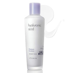 It's SKIN Hyaluronic Acid Moisture Emulsion bottle delivering hydrating nourishment