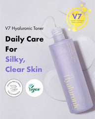 Its Skin V7 Hyaluronic Toner ingredient panel highlighting hyaluronic and vitamins for clarity