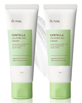 IUNIK Centella 70% Calming Gel Cream packaging shows soothing hydration for sensitive skin.
