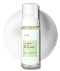 IUNIK Centella Bubble Foaming Cleanser bottle close-up for gentle cleansing