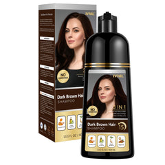 Ivnil Dark Brown Hair Dye Shampoo bottle and packaging for easy gray coverage at home