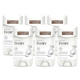 Ivory deodorant coconut-scent six-pack for long-lasting freshness without aluminum.