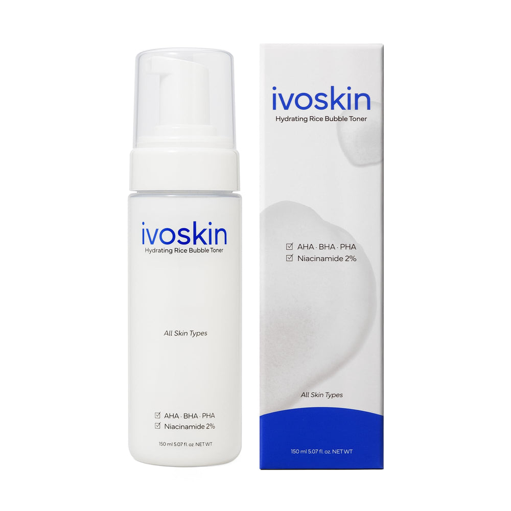 IVOSKIN Rice Milky Bubble Mask packaging highlights premium design for a soothing routine