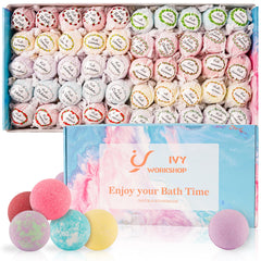 IvyWorkshop bath bombs gift set box for at-home spa relaxation