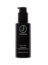 J Beverly Hills Platinum Revive hair oil bottle ready for heat protection and shine