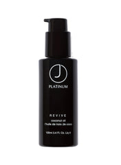 J Beverly Hills Platinum Revive hair oil bottle ready for heat protection and shine