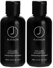J Beverly Hills Platinum Volume Shampoo bottle close-up for hydrated hair