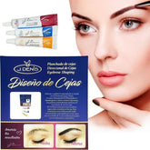 J Denis eyebrow lamination kit contents for at-home professional shaping.
