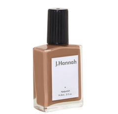J. Hannah Hepworth earthy wood color bottle showing a nature-inspired nail shade
