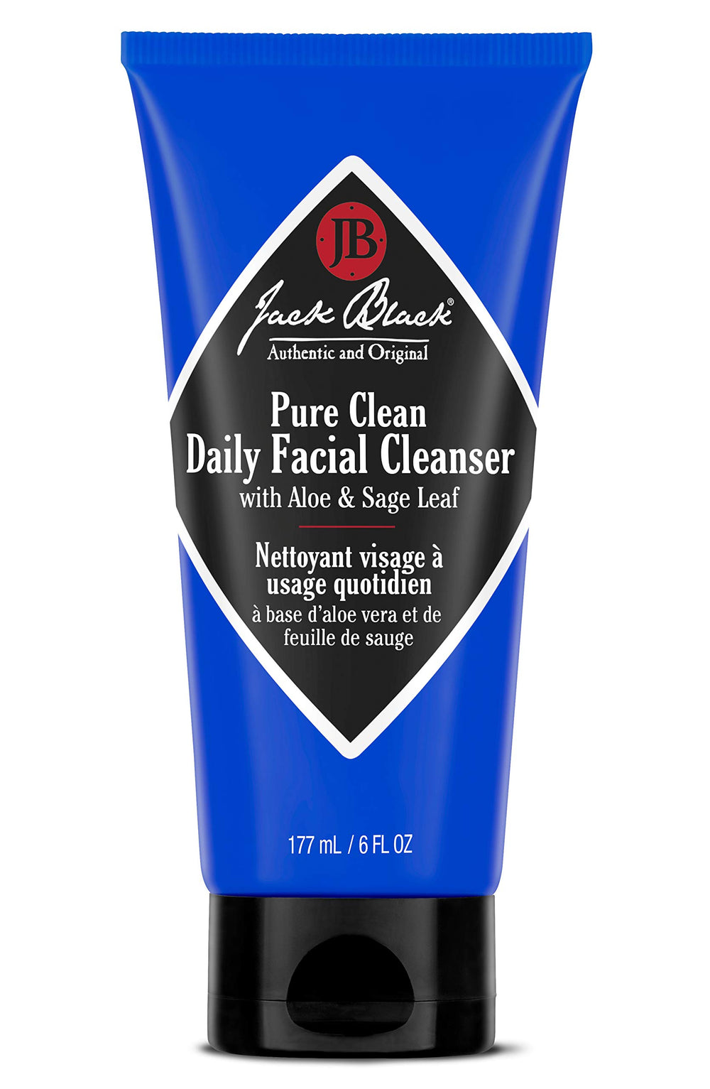 Jack Black Pure Clean Daily Facial Cleanser bottle front for clean, shave-ready skin