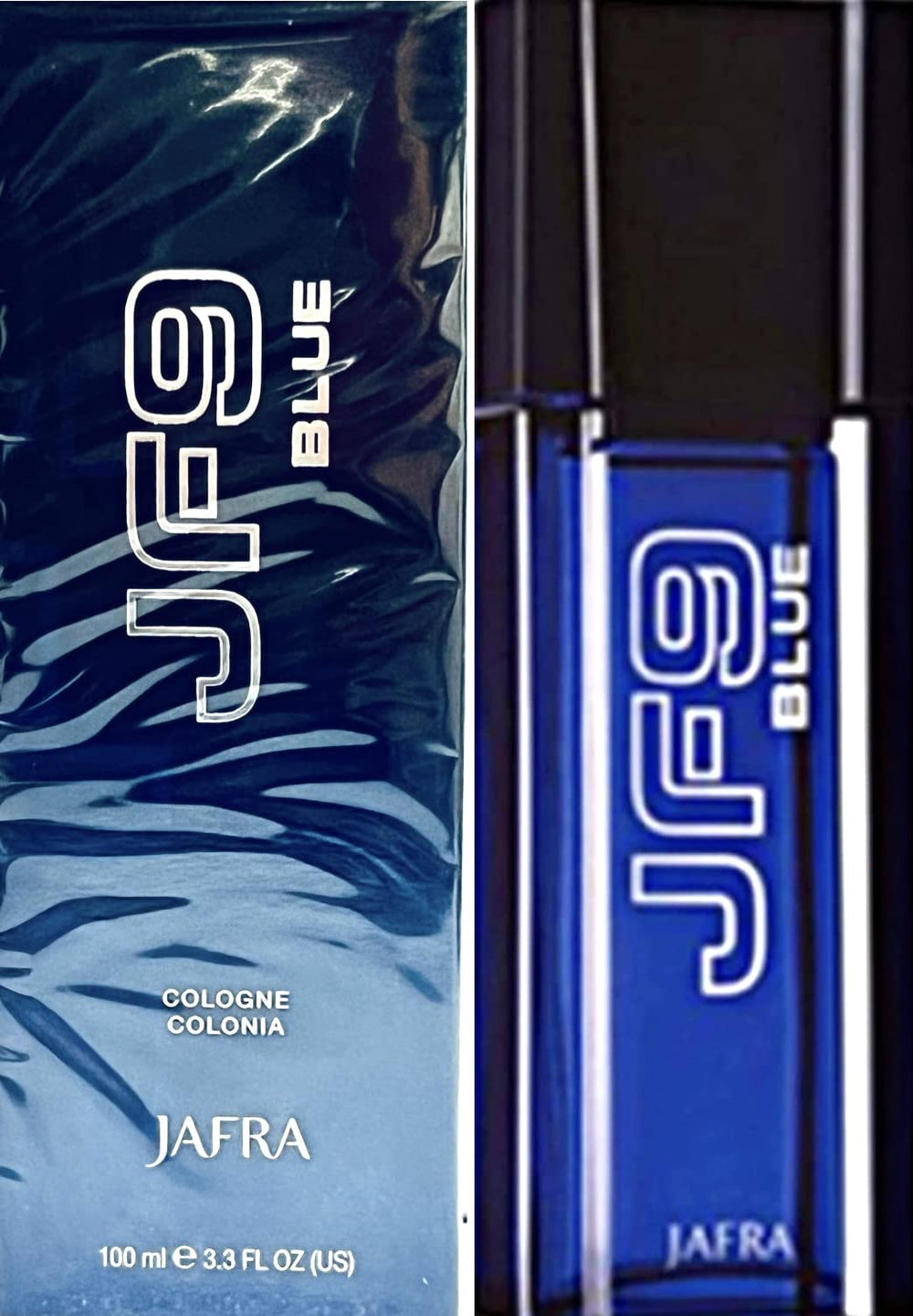 Jafra JF9 Blue Cologne bottle front view for everyday confidence.