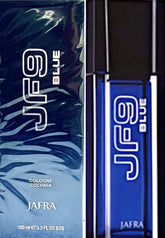 Jafra JF9 Blue Cologne bottle front view for everyday confidence.