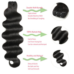 Jaliyah double machine weft closeup for reduced shedding and durability