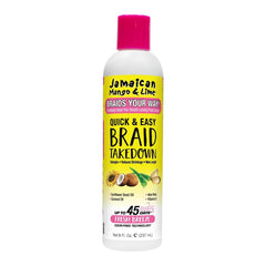 Jamaican Mango & Lime Braids Your Way bottle for quick detangling during braid takedown.