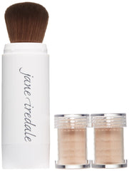 Two recyclable refills included for ongoing mineral makeup routines.