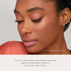 Jane Iredale PureBronze shades blended for a soft, glowy complexion.