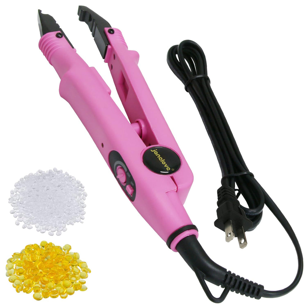 Janelove hair extensions iron with even heat for seamless keratin fusion
