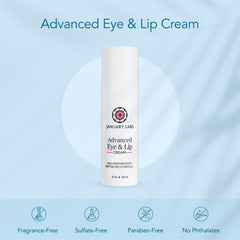 Lips and surrounding skin close-up emphasizing hydration and wrinkle refinement.