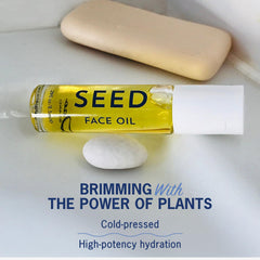 Texture close-up reveals Jao Seed Face Oil's featherweight texture and quick absorption.