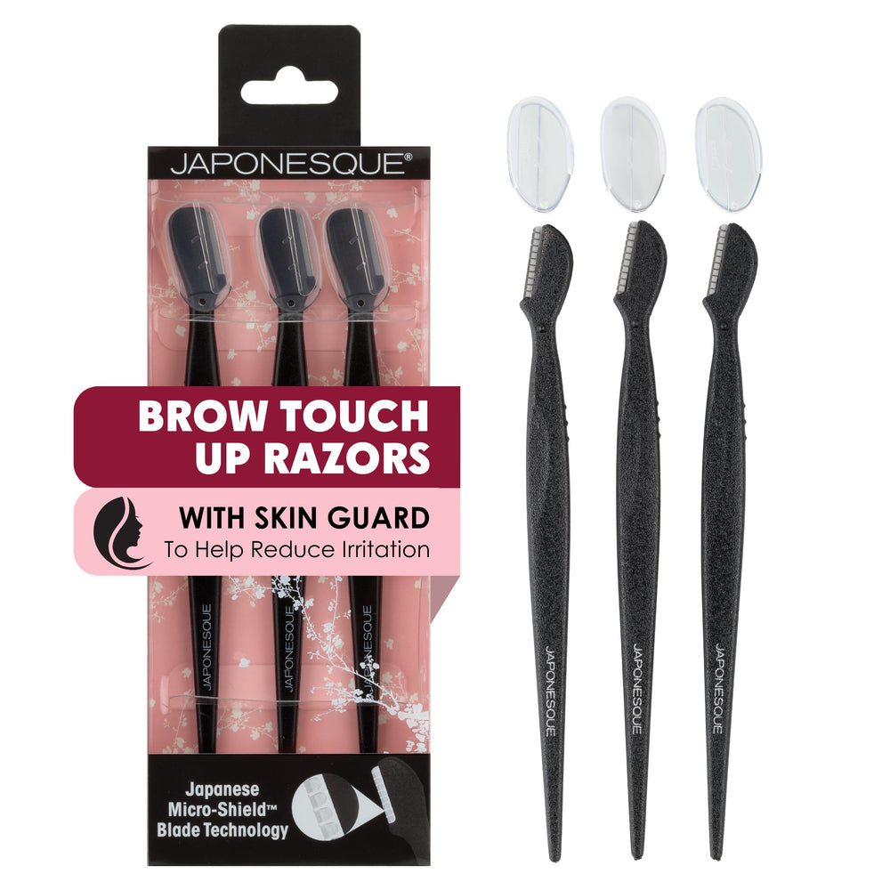 JAPONESQUE Brow Touch Up Razor close-up of ultra-sharp blade for precise grooming