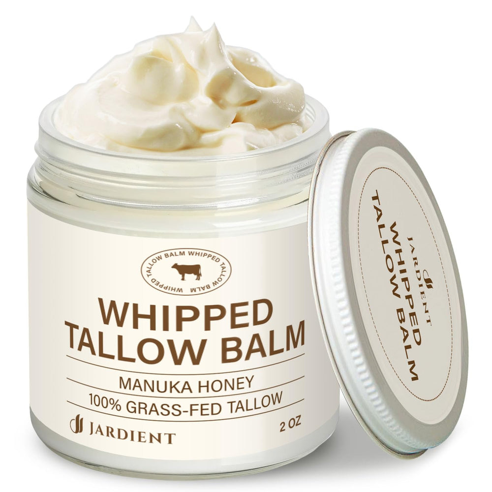 Jardient Beef Tallow Honey Balm bottle delivers deep hydration for face and body.