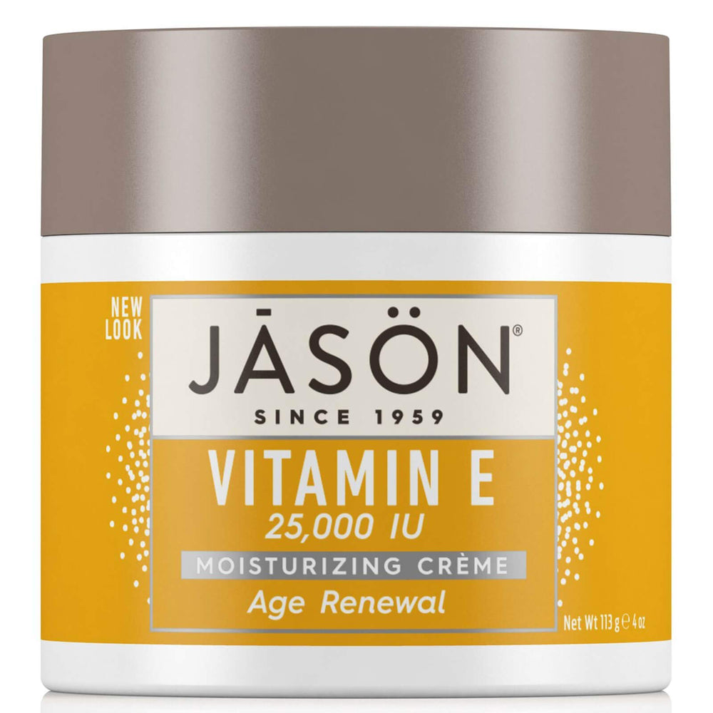 JASON Age Renewal Vitamin E 25,000 IU moisturizing crème dual-pack containers for long-lasting hydration