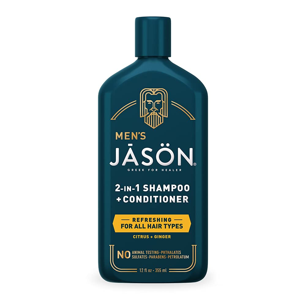 Jason Men 2-in-1 12oz bottle on shelf for easy daily care.