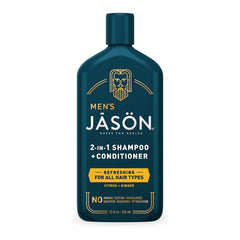 Jason Men 2-in-1 12oz bottle on shelf for easy daily care.