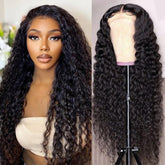 Jasperel Deep Wave Closure Wig close-up highlights natural texture for daily wear.
