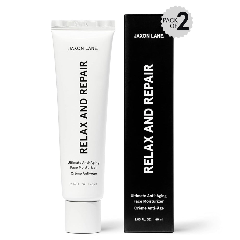 JAXON LANE Relax and Repair bottle front for daily hydration and anti-aging care.