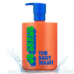 JB SKRUB kids body wash bottle showing foaming action for refreshed skin