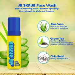 JB SKRUB The Face Wash foam detail highlights rich lather for AM and PM routines