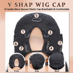 jcoolo V Part Wig invisible weft-edge for a seamless scalp look.