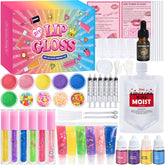 JCOOS Lip Gloss Making Kit parts organized for easy DIY setup.