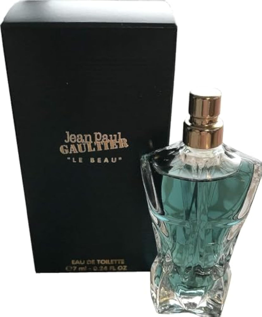Jean Paul Gaultier Le Beau travel-size EDT bottle offers on-the-go freshness for daily wear.