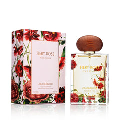 Jean Rish Fiery Rose EDP bottle front with premium design and lasting aroma.
