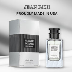 Jean Rish Vetiver Intense packaging box, USA craftsmanship