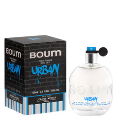 Jeanne Arthes Boum Urban EDT bottle spray for men, delivering a lively fruity aroma for urban daytime confidence.